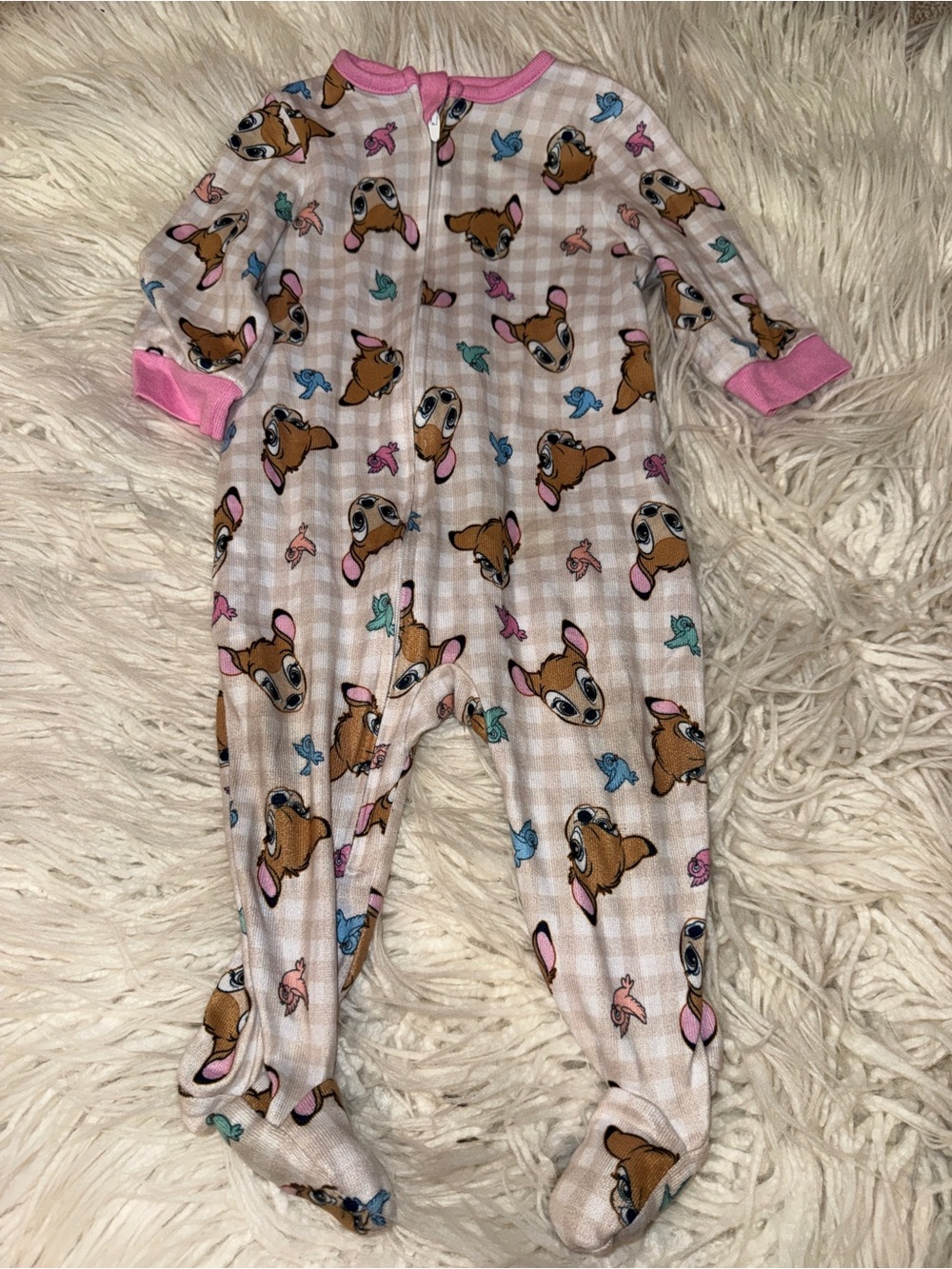 Disney Pink Bambi Footed One-Piece Sleeper